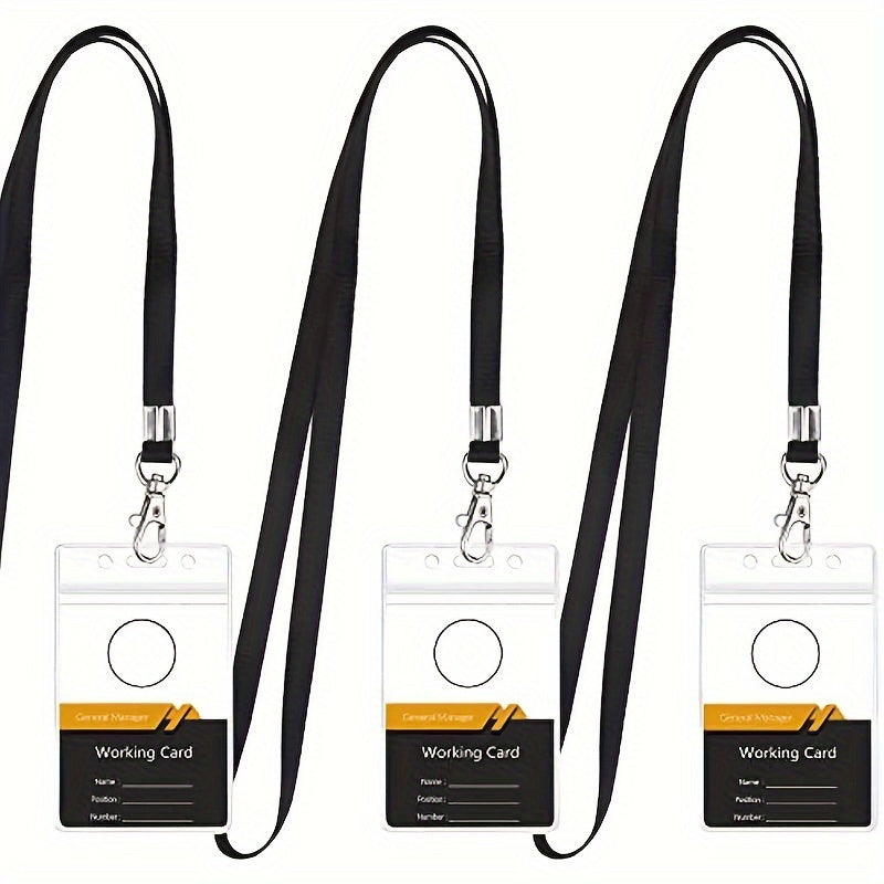 12 Pack Durable Waterproof PVC ID Badge Holders with Resealable Zip, Lanyard Clip, and Neck Strap for Office, School, and Travel