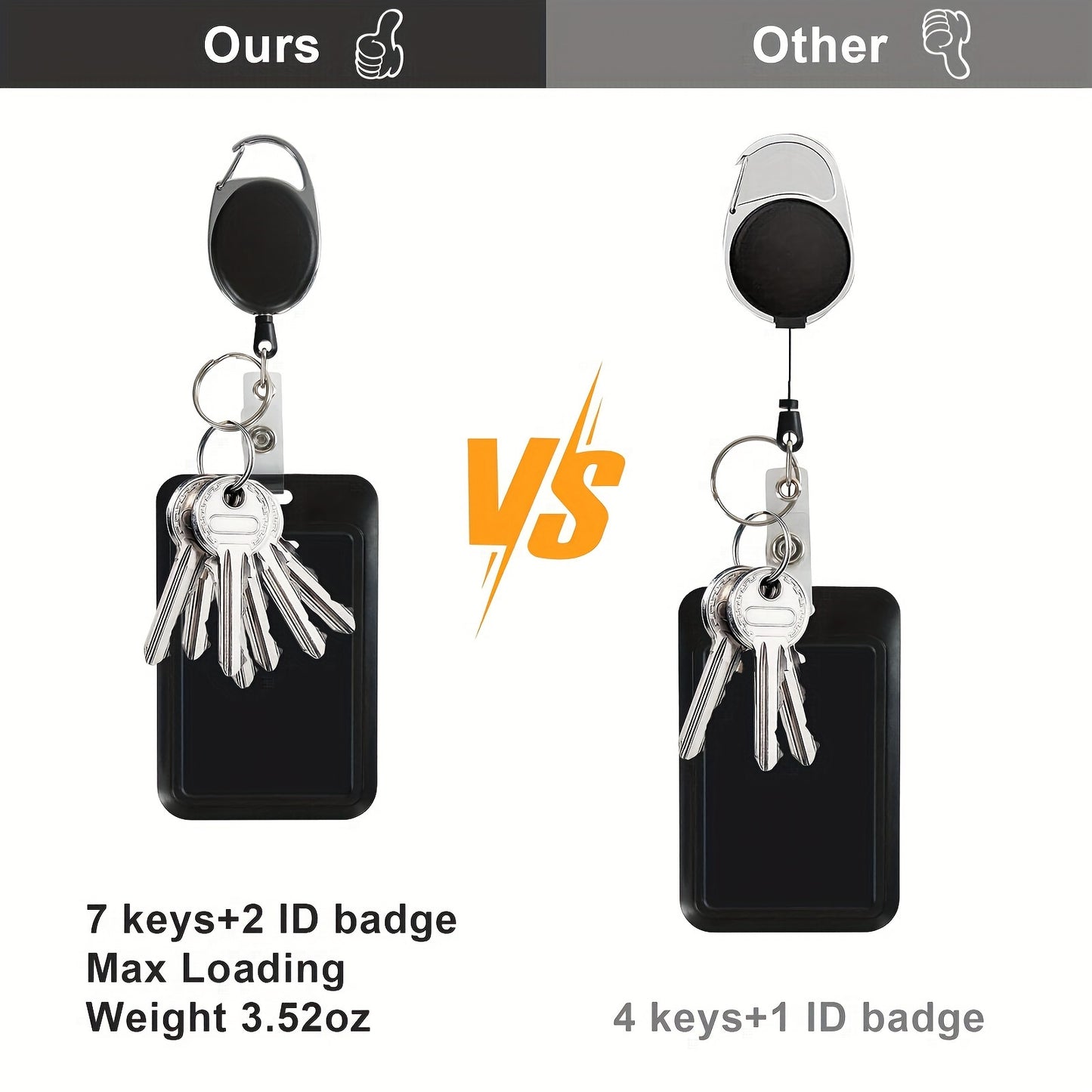 1pc Retractable ID Badge Holder (Card Holder + Retractable Clip), Heavy Duty Badge Reel, Removable Key Fob, Cruise Card Holder For Nurses, Military Officers, Teachers, Security Officers, Women, Men