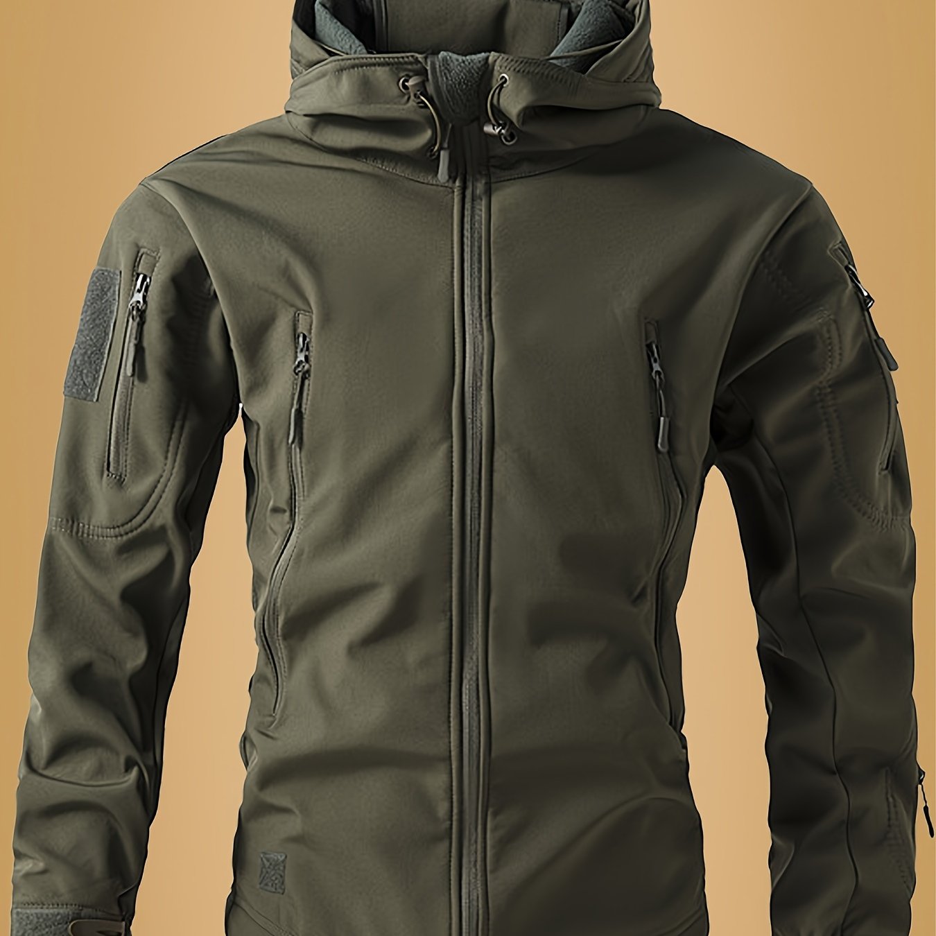 Men'S Tactical Windbreaker Jacket - Black, Full-Zip, Softshell, Windproof for Hiking & Outdoor Sports, Training & Adventure Ready, Durable Polyester Lining, Zipper Closure, Tactical Outdoor Gear|Sporty Windbreaker|Durable Zip