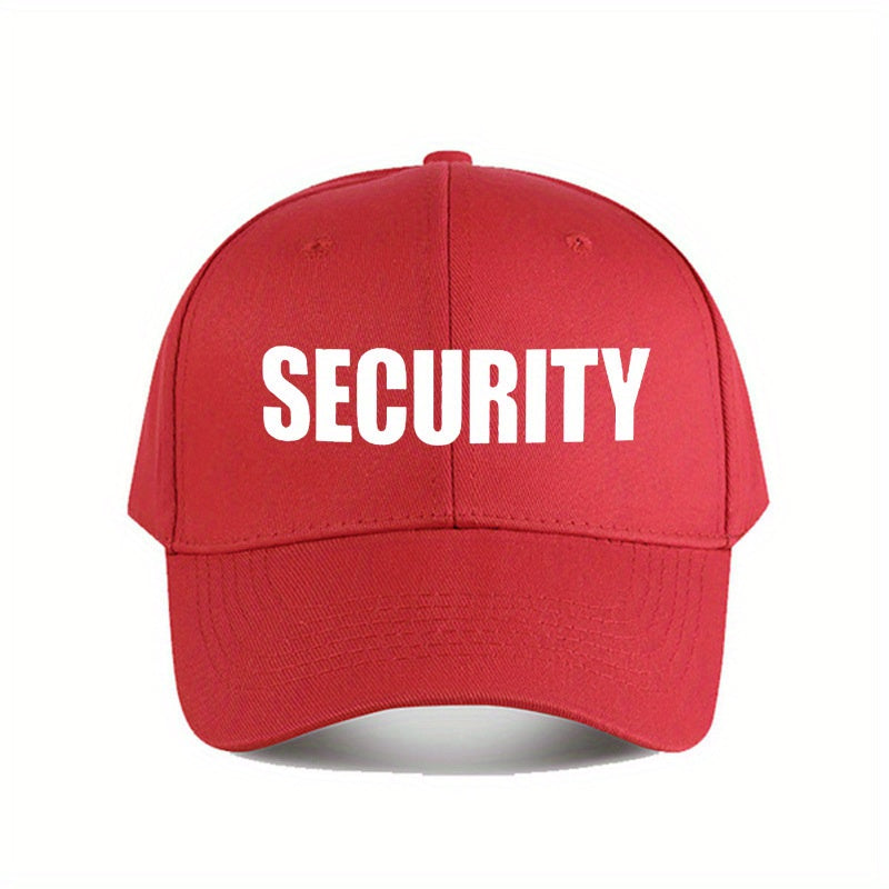 Adjustable "SECURITY" Print Baseball Cap - Lightweight Polyester Knit, All-Season Sports Hat for Men and Women, Ideal for Golf and Casual Attire, Golf Hat
