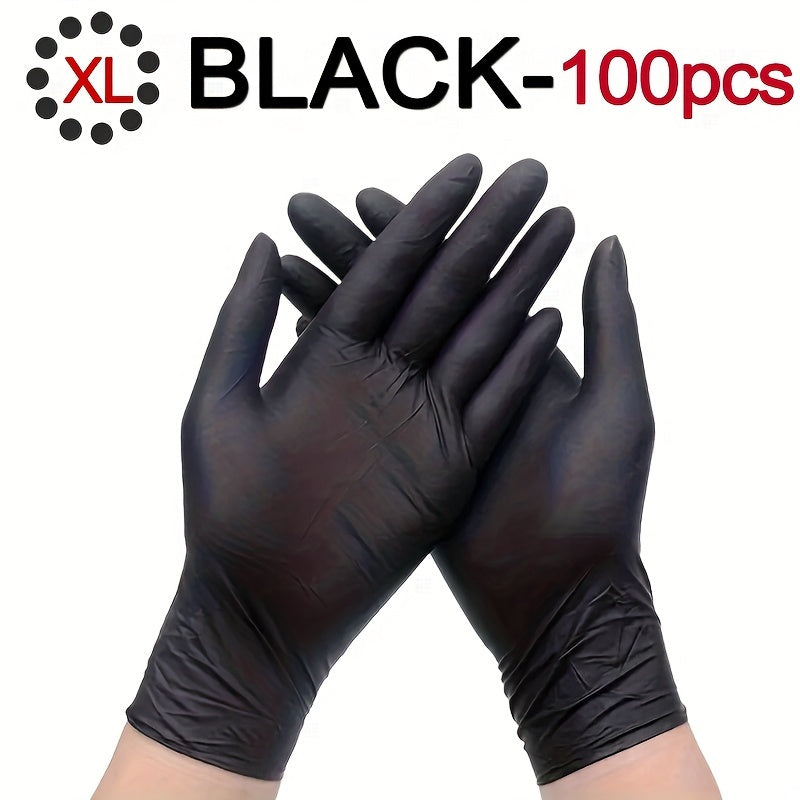 20/50/100pcs/bag, Disposable Nitrile Gloves, Tattoo, Beauty Salon, Restaurant, Pet Care, Household Cleaning Gloves, Waterproof, Dustproof, Stain Resistant Disposable Gloves - Black