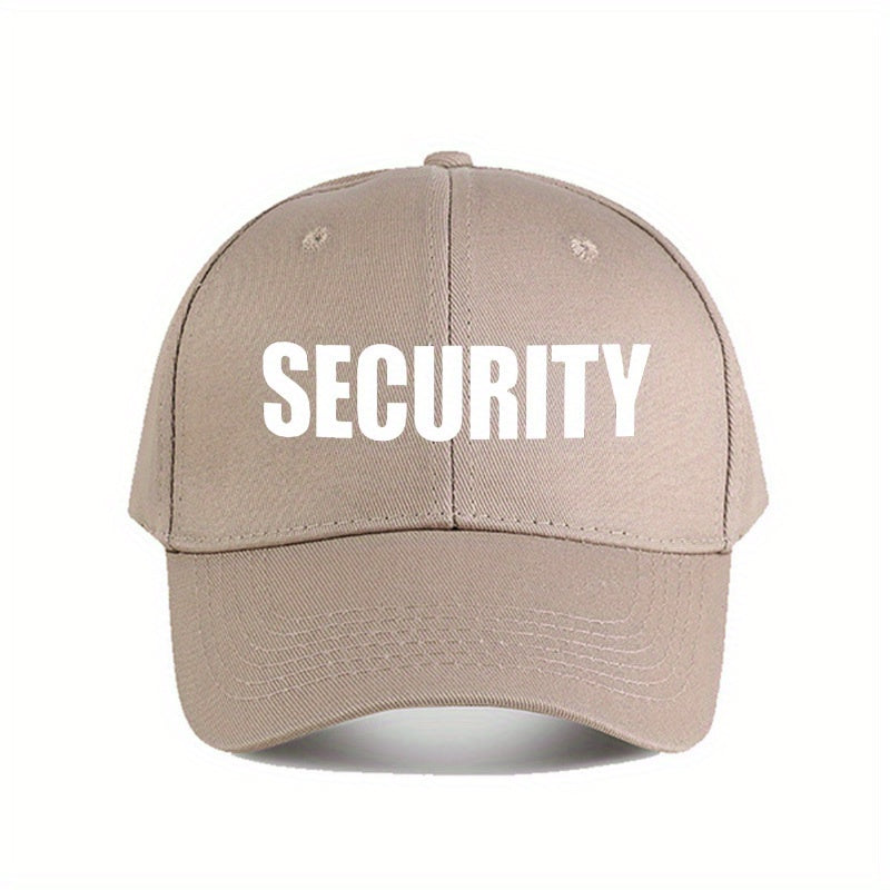 Adjustable "SECURITY" Print Baseball Cap - Lightweight Polyester Knit, All-Season Sports Hat for Men and Women, Ideal for Golf and Casual Attire, Golf Hat
