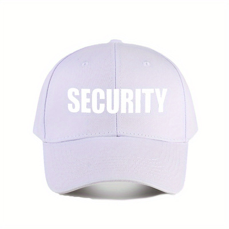 Adjustable "SECURITY" Print Baseball Cap - Lightweight Polyester Knit, All-Season Sports Hat for Men and Women, Ideal for Golf and Casual Attire, Golf Hat