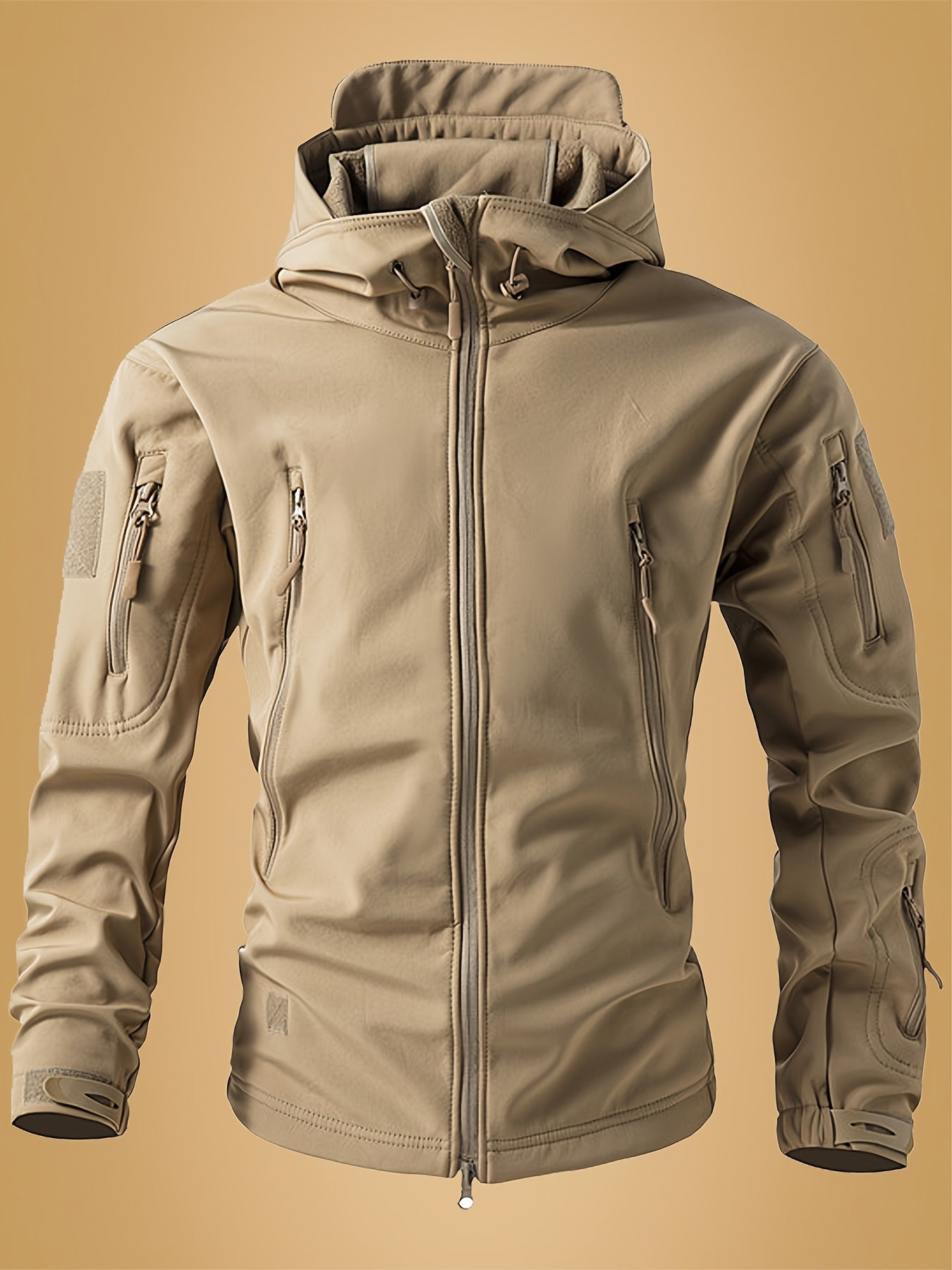 Men'S Tactical Windbreaker Jacket - Black, Full-Zip, Softshell, Windproof for Hiking & Outdoor Sports, Training & Adventure Ready, Durable Polyester Lining, Zipper Closure, Tactical Outdoor Gear|Sporty Windbreaker|Durable Zip