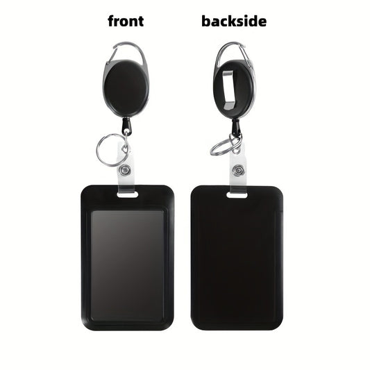 1pc Retractable ID Badge Holder (Card Holder + Retractable Clip), Heavy Duty Badge Reel, Removable Key Fob, Cruise Card Holder For Nurses, Military Officers, Teachers, Security Officers, Women, Men