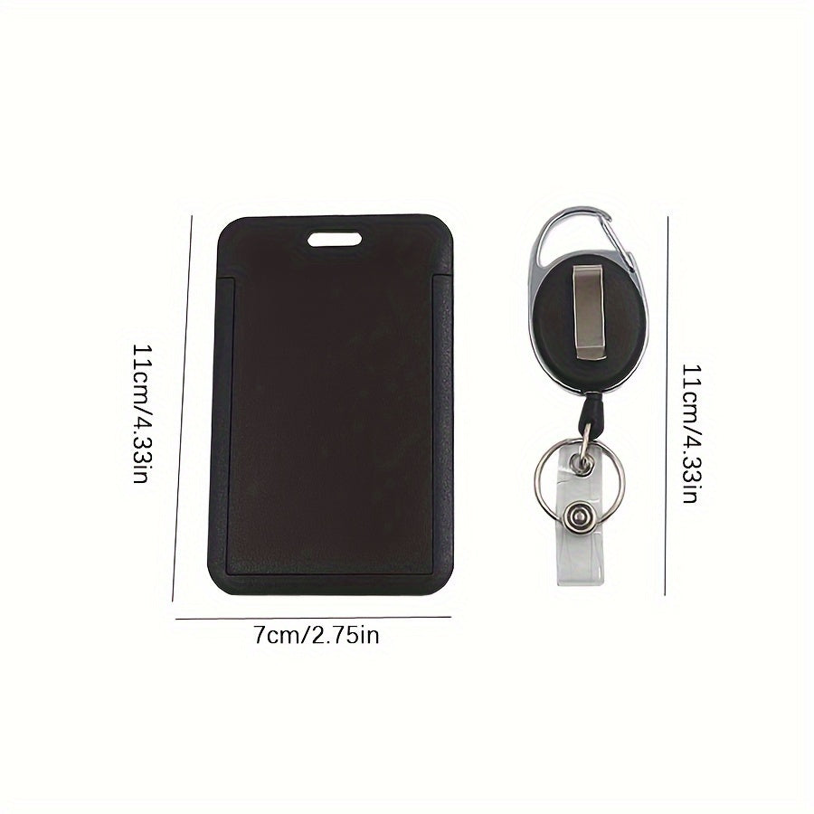 Durable Plastic Retractable Badge Reel with Slide Cover - Ideal for ID, Pass & Credit Cards | Office Essentials | Secure Clip-On Design, ID Badge Holder
