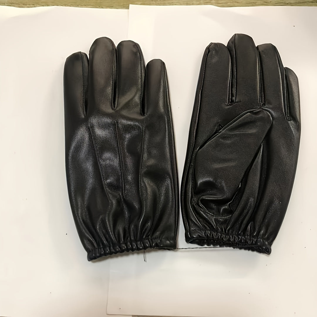 2-Pack PU Leather Touchscreen Driving Gloves for Men, Thin Warm Lined Riding Gloves for Fall and Winter