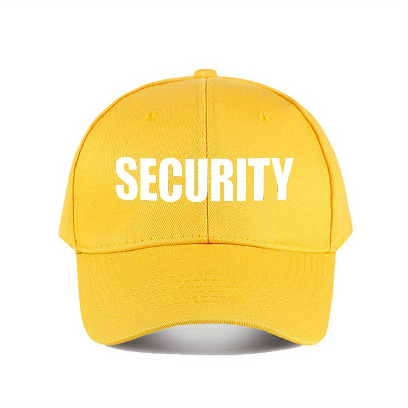 Adjustable "SECURITY" Print Baseball Cap - Lightweight Polyester Knit, All-Season Sports Hat for Men and Women, Ideal for Golf and Casual Attire, Golf Hat