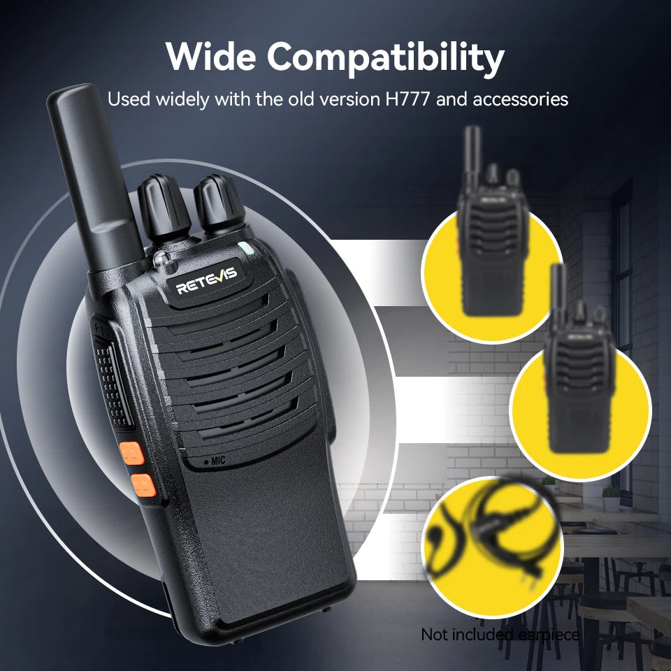 Retevis H777 2PC walkie talkie long range walkie talkies Radios Walkie-talkie Professional Compact Portable Two Way Radio Type-C
