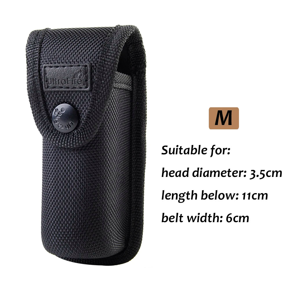 Outdoor Molle Flashlight Pouch Protable LED Torch Holster Belt Waist Pack Flashlight Cover Case for UF-800L Hunting Accessories