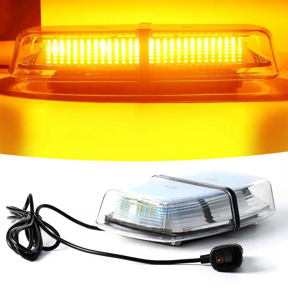 12V 24V Amber Yellow Truck Car Led Strobe Roof Lights Beacon Police Emergency Rescue Magnetic Vehicle Ambulance 72SMD