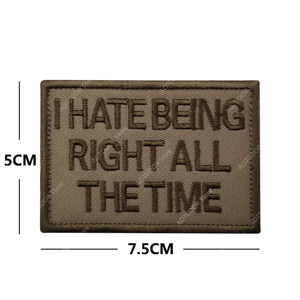 English inspirational quotes Embroidery Cloth Hook&Loop Patches Backpack Tactical Morale Badge Applique For Jacket Jeans bag
