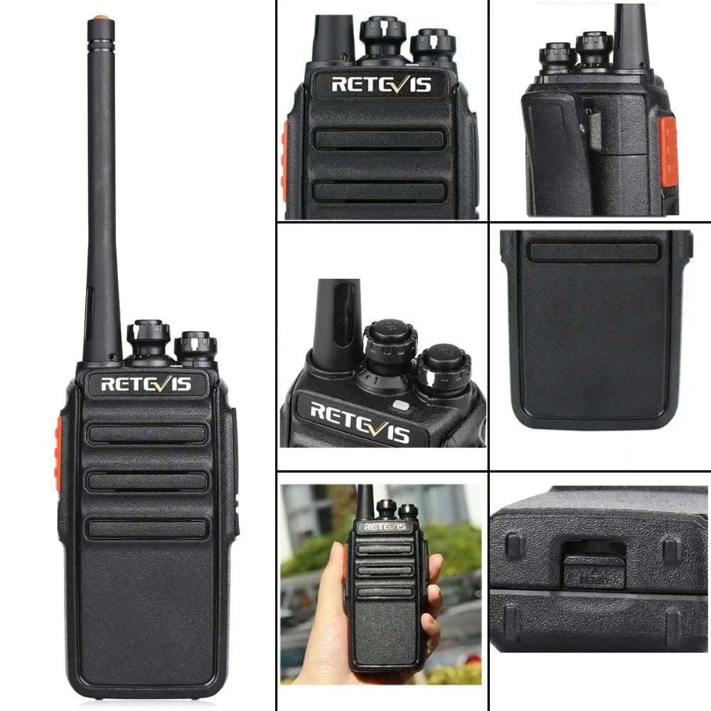 6PACK Retevis RT24 PMR446 Walkie Talkie License-Free Long Range 16Channel VOX Handheld Two Way Radio with 6-way Rapid Charger