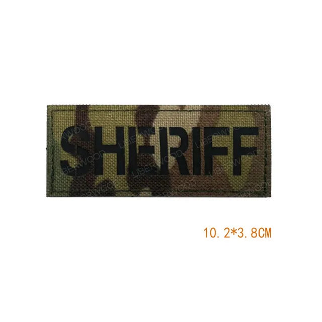 Armed Reflective IR Security Guard Embroidered Patch Sheriff Officer Agent Appliqué Uniform Vest Tactical Patches Large Badge