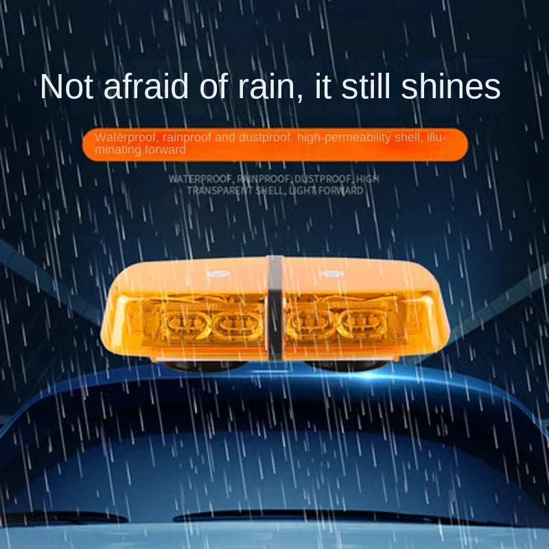 in Stock Supply Car Roof Warning Patrol Light Shining Light Engineering Road Rescue Car Magnetic Suction Flash Ceiling 12v-24v