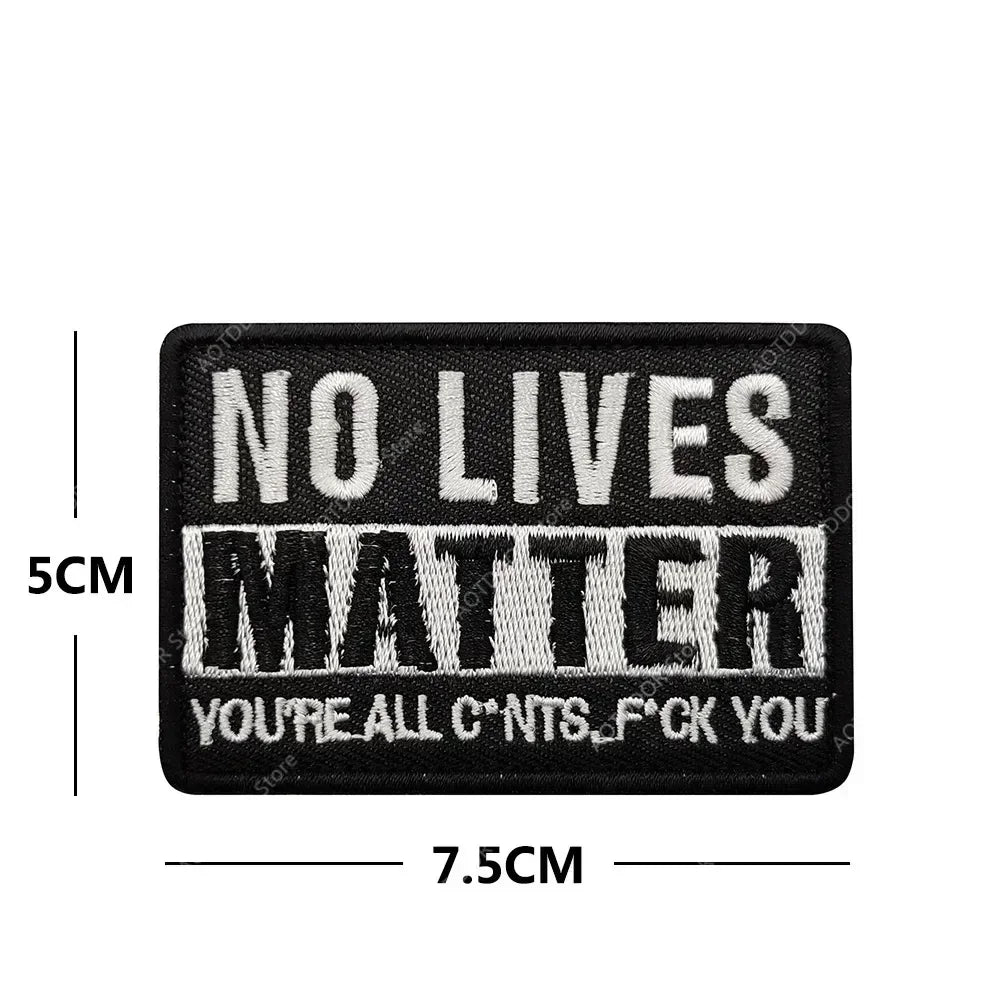 English inspirational quotes Embroidery Cloth Hook&Loop Patches Backpack Tactical Morale Badge Applique For Jacket Jeans bag