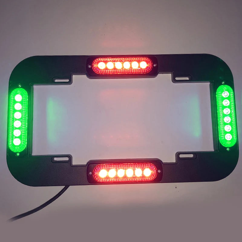 Biaochi 24W 12V 24V DC universal emergency warning amber white led license plate strobe light for cars trucks