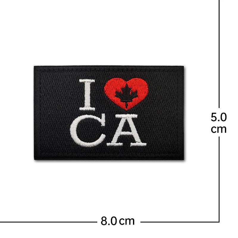 Canada Flag Embroidered Patches maple leaves Canadian Patches Appliques 3D Embroidery Backpack Bag Stickers Hat