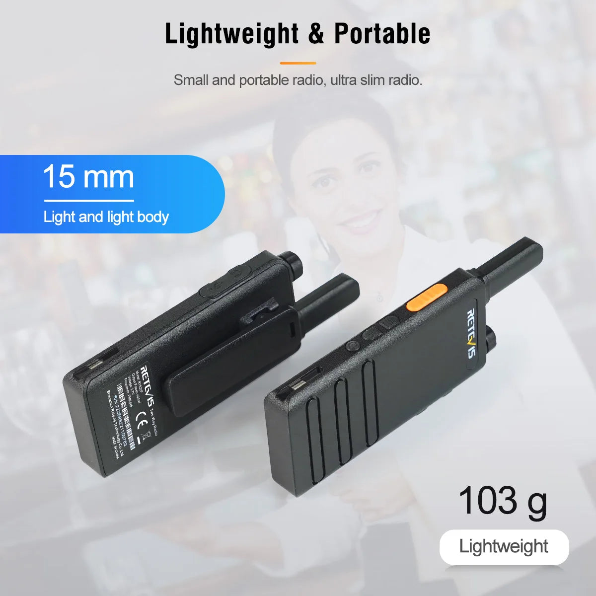 Mini Walkie Talkies Retevis RT622P Portable Walkie-talkies Type C Charge PMR446 FRS Two Way Radio Station for Hotel Restaurant