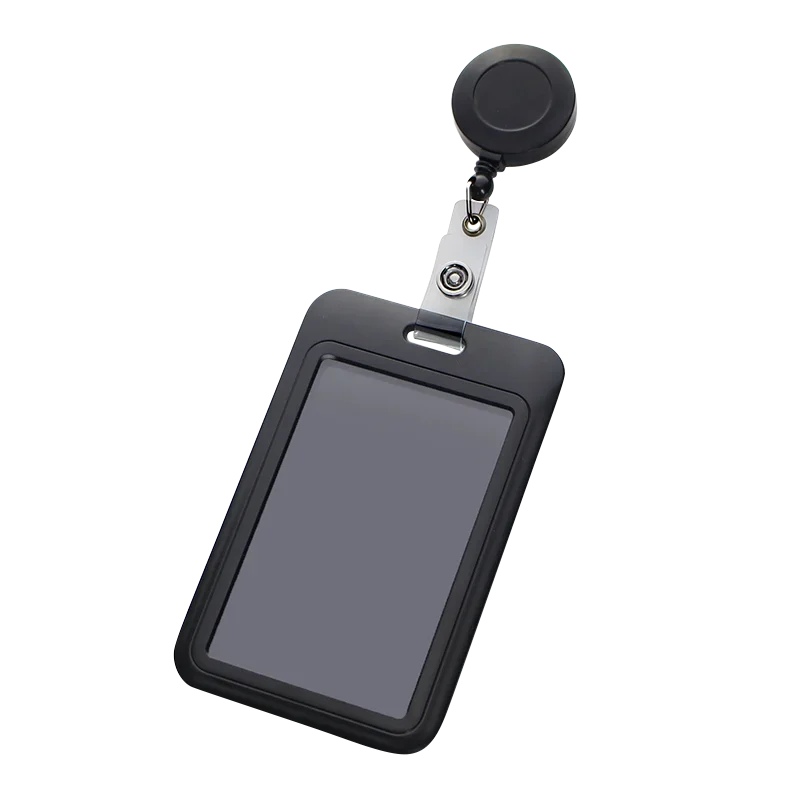 1Set Retractable Badge Holder Reel Staff Nurse Plastic Working Permit Holder Cover Exhibition Bus Pass Card Cover Case ID Sleeve
