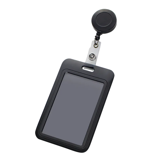1Set Retractable Badge Holder Reel Staff Nurse Plastic Working Permit Holder Cover Exhibition Bus Pass Card Cover Case ID Sleeve