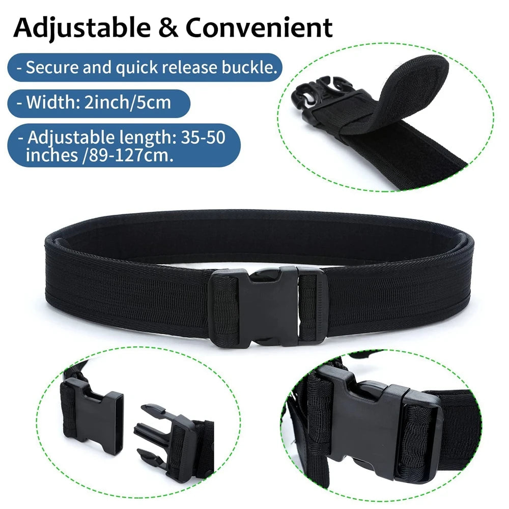 Duty Belts Tactical Modular Equipment Security Utility Belt with 10 Components Pouches Bags Holster Gear Security Guard Belt