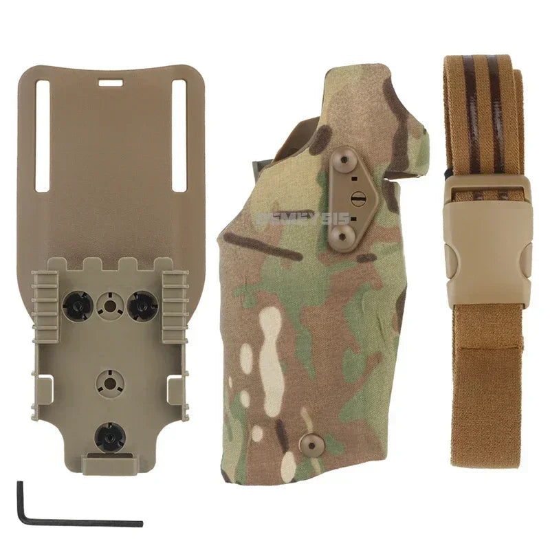 Airsoft Tactical Holster for Glock 17 Gen4 19 with X300 X300U Light Quick Release Pistol Case with Strap Shooting Accessories