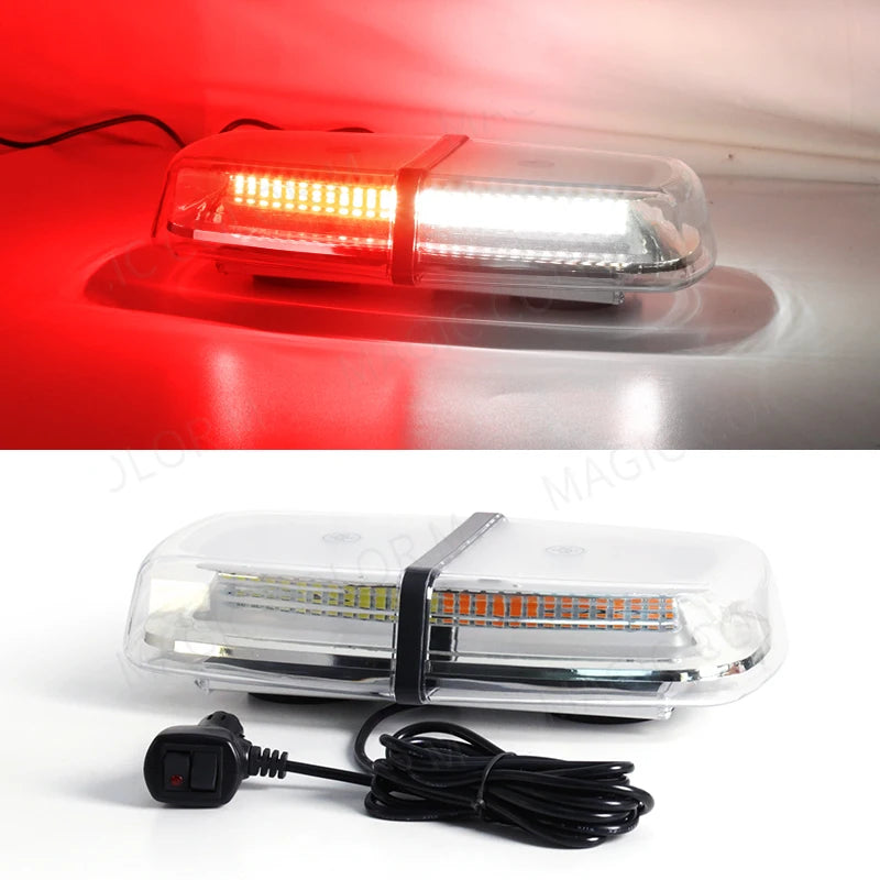12V 24V Amber Yellow Truck Car Led Strobe Roof Lights Beacon Police Emergency Rescue Magnetic Vehicle Ambulance 72SMD
