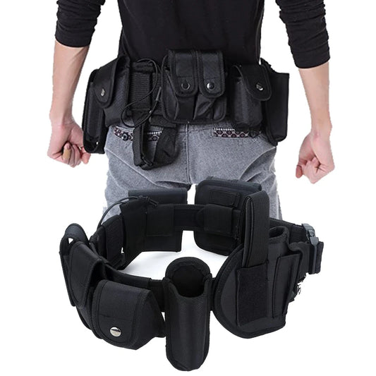 Duty Belts Tactical Modular Equipment Security Utility Belt with 10 Components Pouches Bags Holster Gear Security Guard Belt