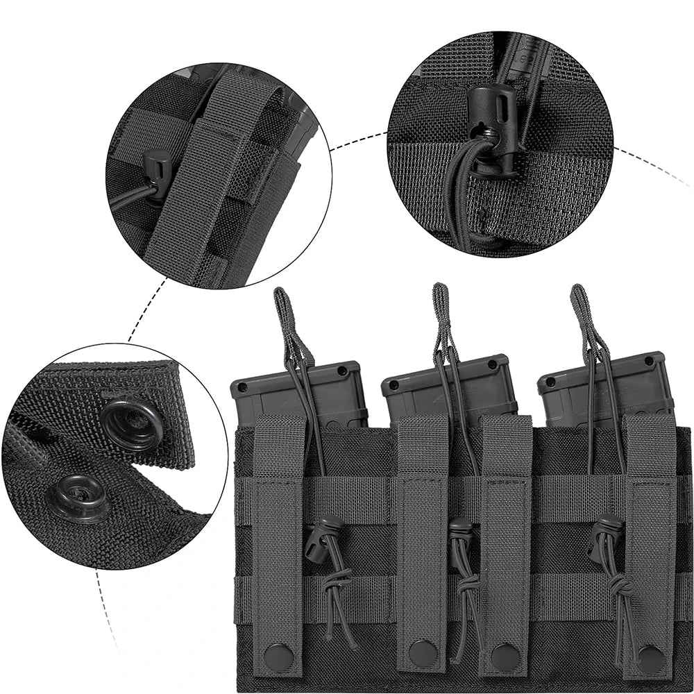 Triple Magazine Pouch Molle Mag Bag for 5.56mm M4 M16 AK AR Glock M1911 Hunting Rifle Magazine Bag Pistol Mag Carrier Pouch