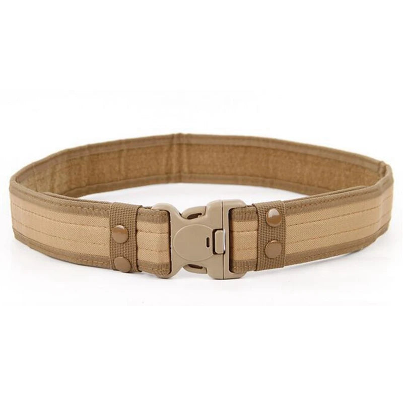 Tactical Men Belt Outdoor Hunting Sports Camping Belt Airsoft Waistband Army Style Combat Belt Quick Release with Belt Clips