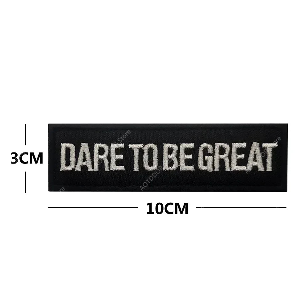 English inspirational quotes Embroidery Cloth Hook&Loop Patches Backpack Tactical Morale Badge Applique For Jacket Jeans bag