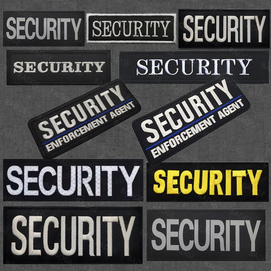 Armed Reflective IR Security Guard Embroidered Patch Sheriff Officer Agent Appliqué Uniform Vest Tactical Patches Large Badge