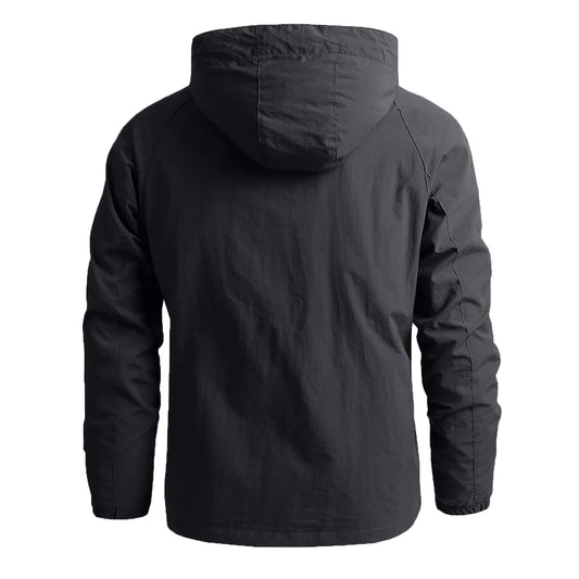 Men Windbreaker T actical Jacket Waterproof Outdoor Detachable Hooded Coat Solid Color Sports Climbing Outwear Chaquetas Hombre