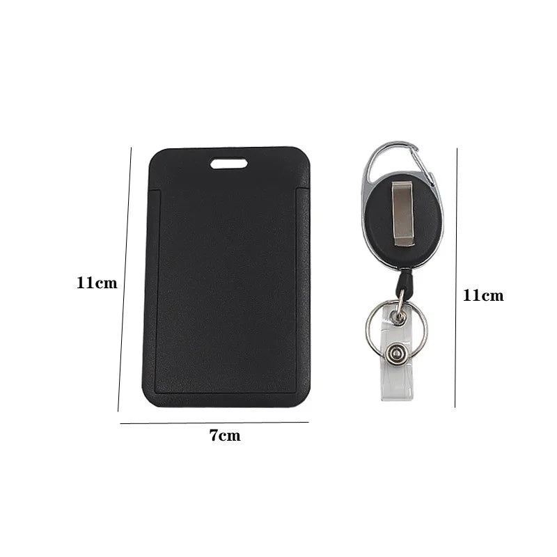 3 pieces/1 piece - High end retractable black work card holder, student meal card holder