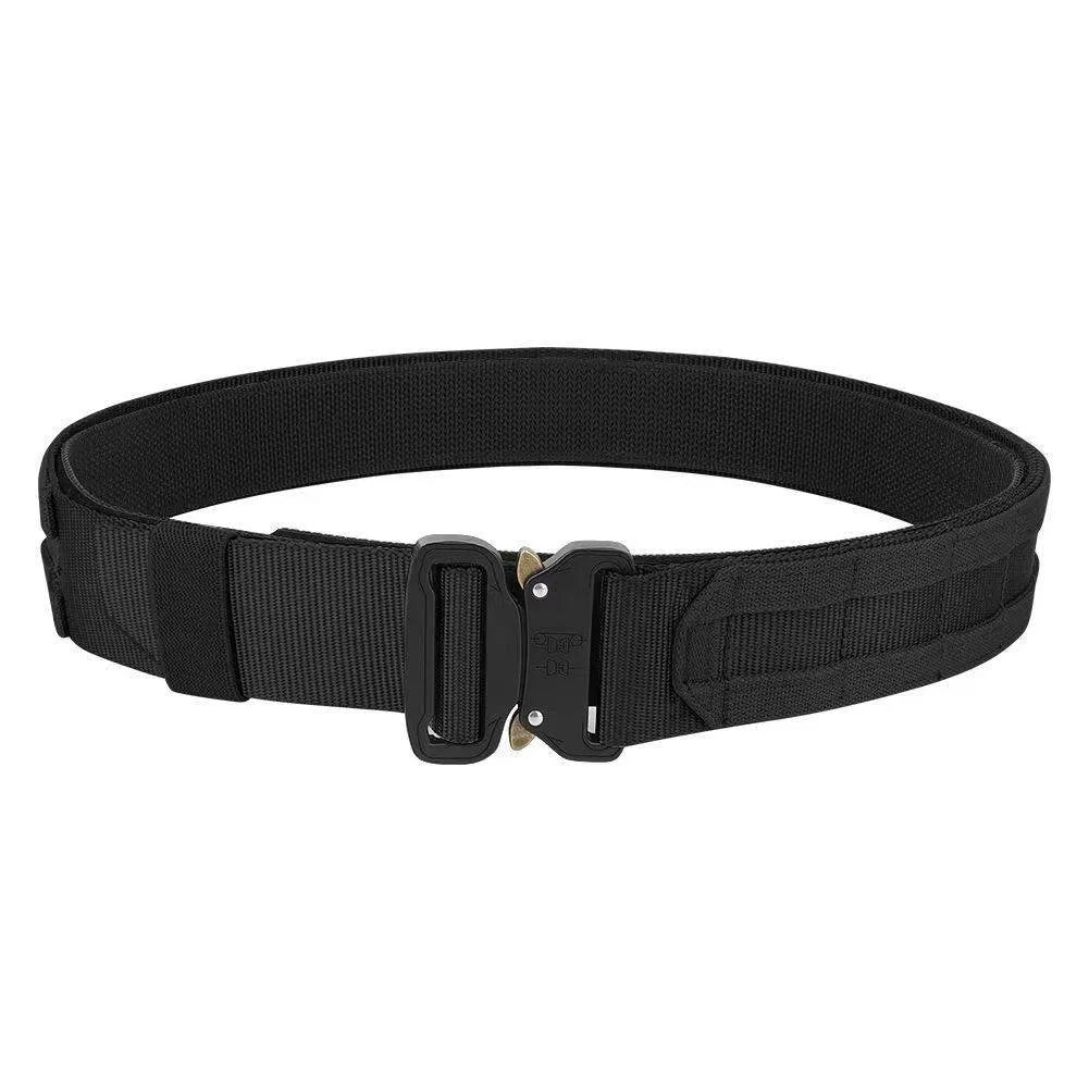 Men Belt 2 inches COBRA Metal Buckle  Quick Release Laser Cut MOLLE Combat Mens Two in one Belts Inner Belt