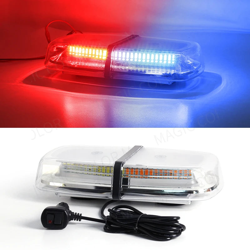 12V 24V Amber Yellow Truck Car Led Strobe Roof Lights Beacon Police Emergency Rescue Magnetic Vehicle Ambulance 72SMD