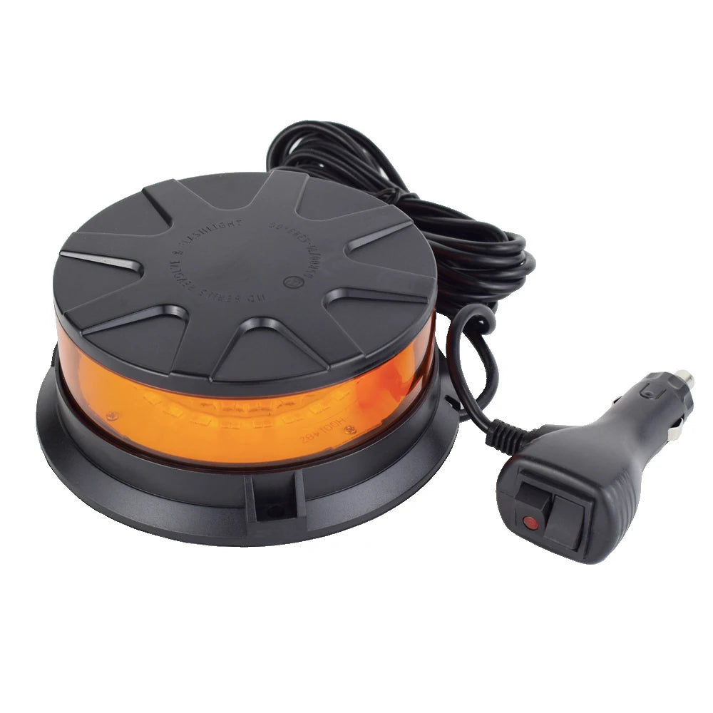 LED Lights Beacon Amber Blue Strobe Magnetic Emergency Warning Rooftop Flash Truck Bus Forklift Strong Silicone Suction Cup