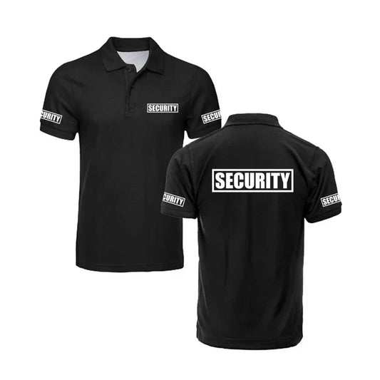 Security Classic Men's Polo Shirt Breathable Quick Drying Guard Bodyguard Uniform Work Clothes Causal Light Soft Wholesale Tops