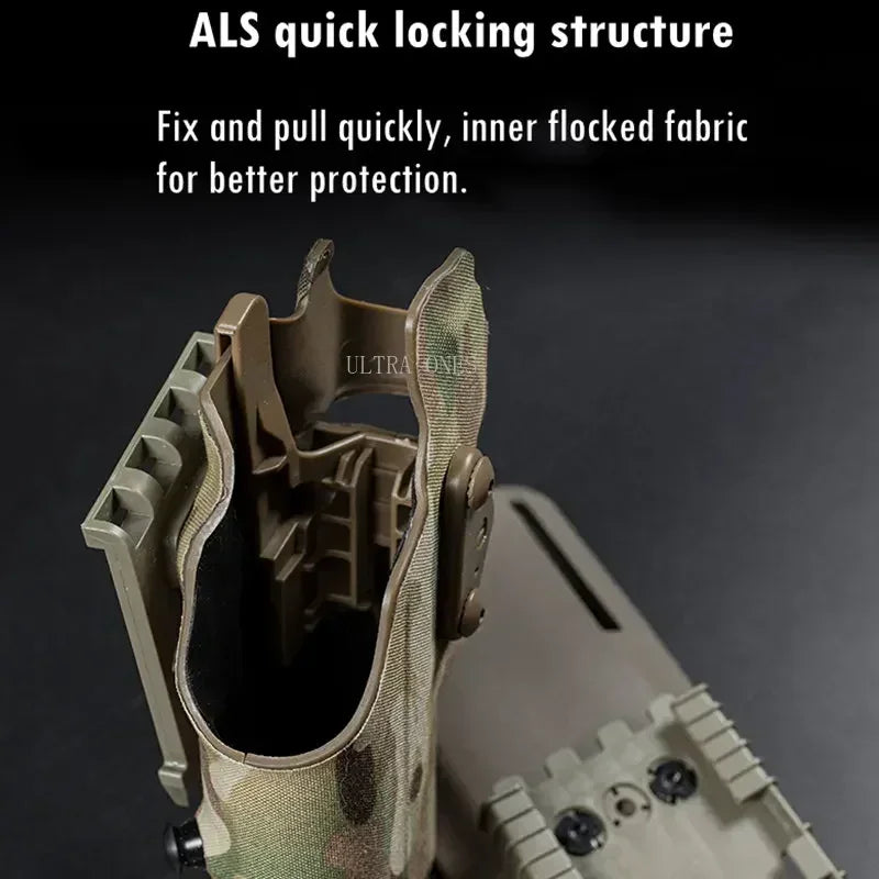 Airsoft Tactical Holster for Glock 17 Gen4 19 with X300 X300U Light Quick Release Pistol Case with Strap Shooting Accessories