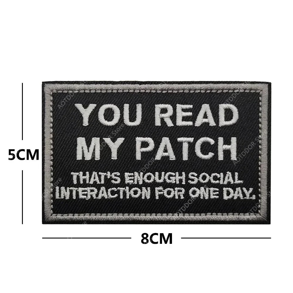 English inspirational quotes Embroidery Cloth Hook&Loop Patches Backpack Tactical Morale Badge Applique For Jacket Jeans bag