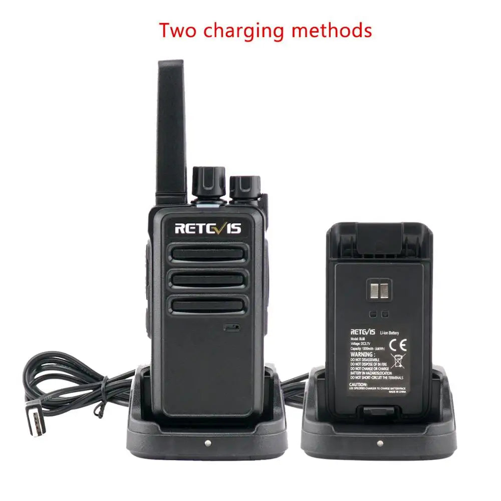 Retevis Walkie Talkie 2 pcs RT668 PMR 446 FRS Walkie-Talkies Two Way Radio Portable Communication Equipment PTT Radio Hotel Cafe