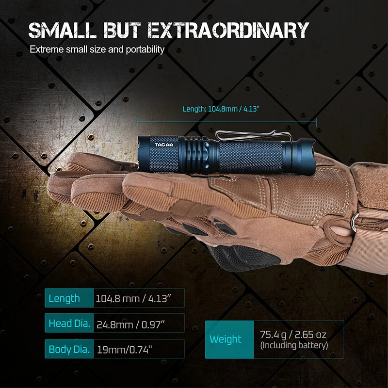 ACEBEAM TAC AA2.0 super bright EDC AA flashlight max 900 lumens 360 meters 14500 battery SFT-25R LED flashlights daily torch
