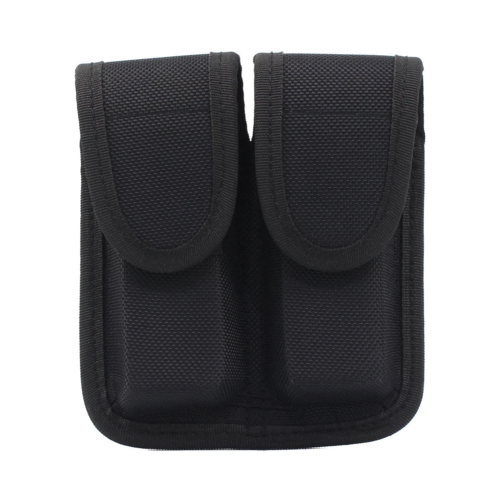 ROCOTACTICAL Basketweave Double Magazine Pouch, Snap Double Handgun Double Mag Pouch, for 2.25" Duty Belts, Fits Glock 17
