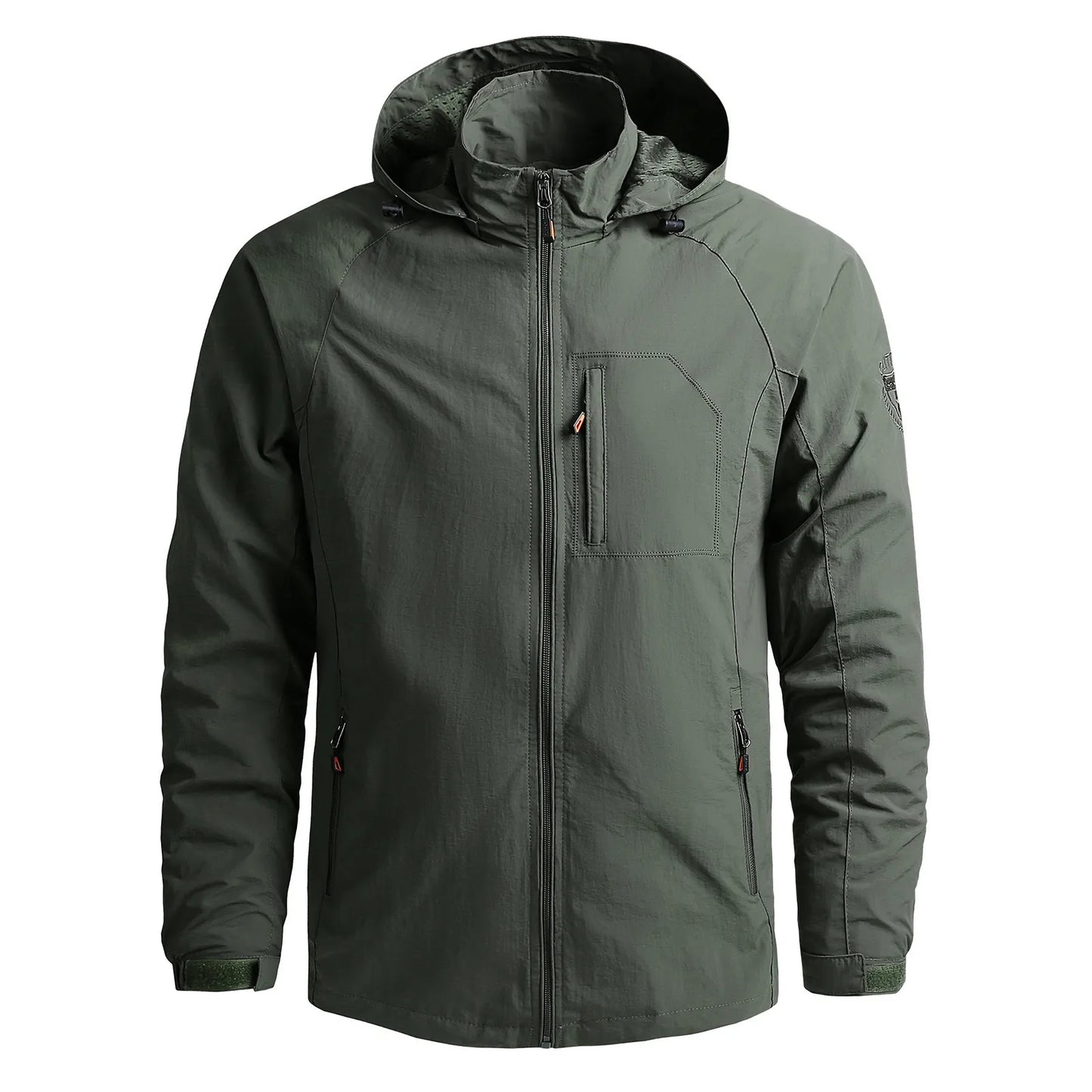 Men Windbreaker T actical Jacket Waterproof Outdoor Detachable Hooded Coat Solid Color Sports Climbing Outwear Chaquetas Hombre