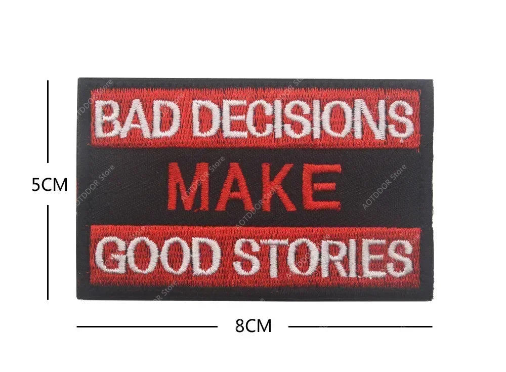 English inspirational quotes Embroidery Cloth Hook&Loop Patches Backpack Tactical Morale Badge Applique For Jacket Jeans bag