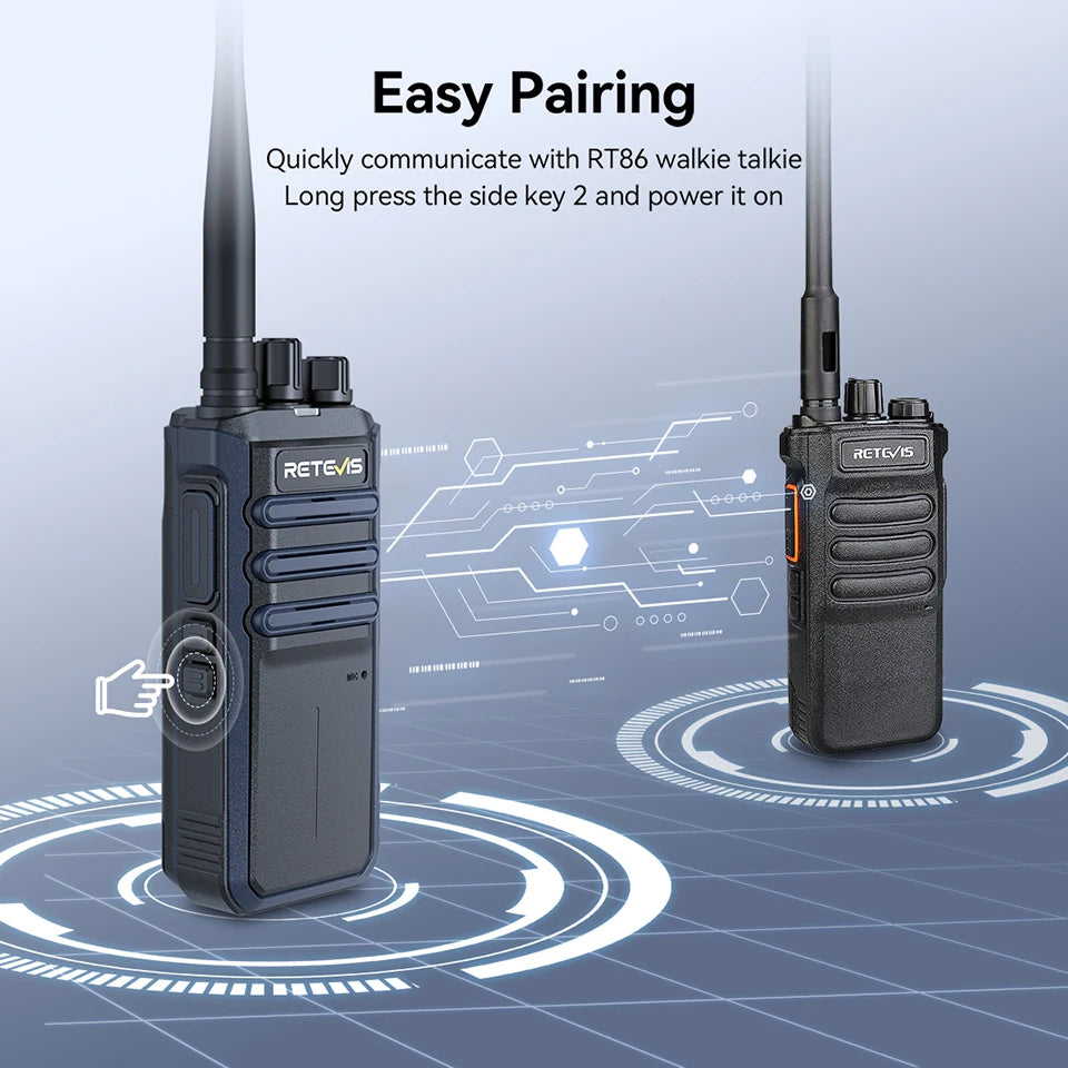 Retevis RT86A Walkie Talkie Radio Heavy Duty Walkie-talkie Communication Long Range 2 pcs Radio Communicator Intercom Long Reach