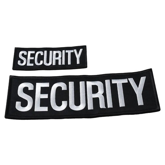 2 Pack Security Patches, One Small and One Large Embroidered Letters Patches, Security Patches for Vest Jacket