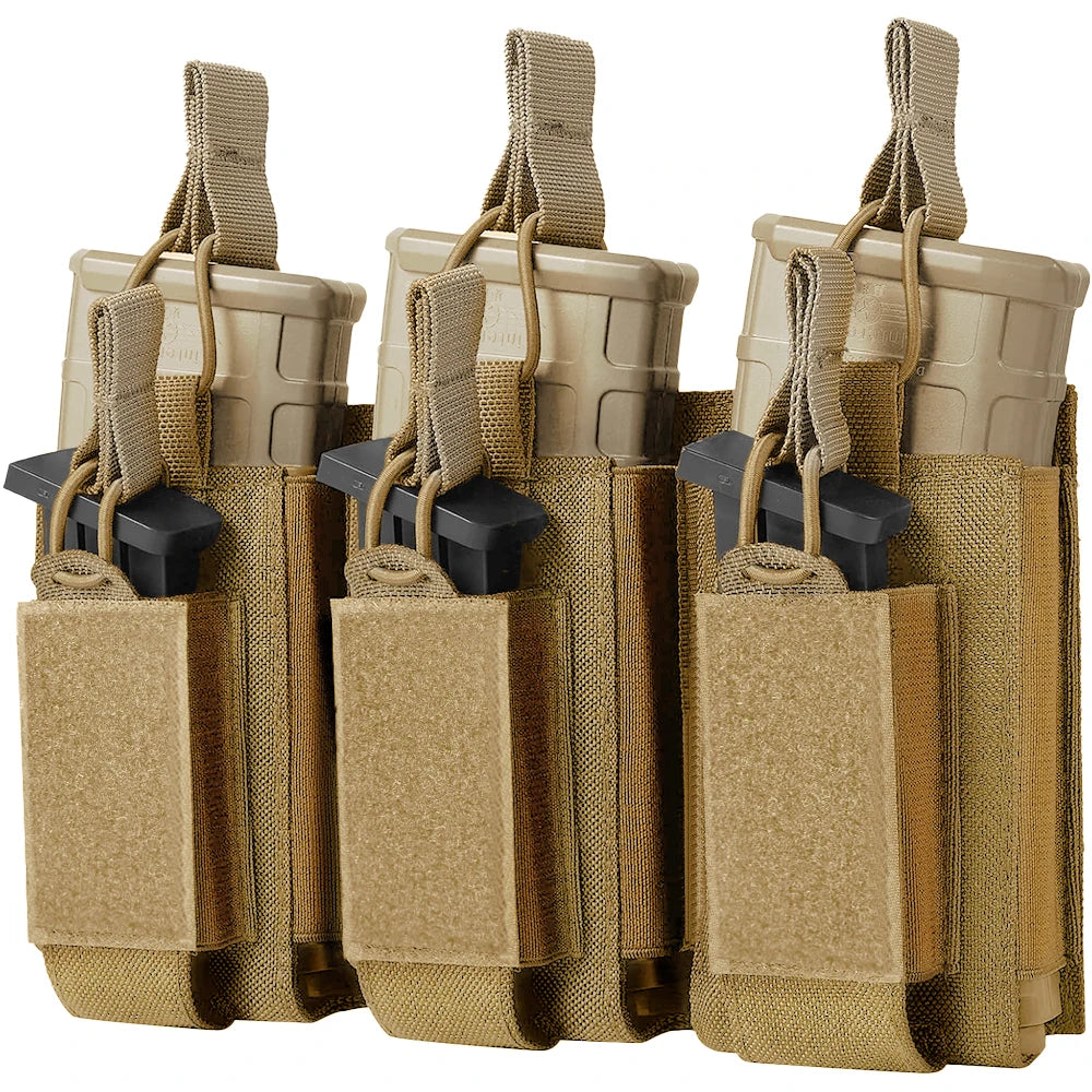 Triple Magazine Pouch Molle Mag Bag for 5.56mm M4 M16 AK AR Glock M1911 Hunting Rifle Magazine Bag Pistol Mag Carrier Pouch