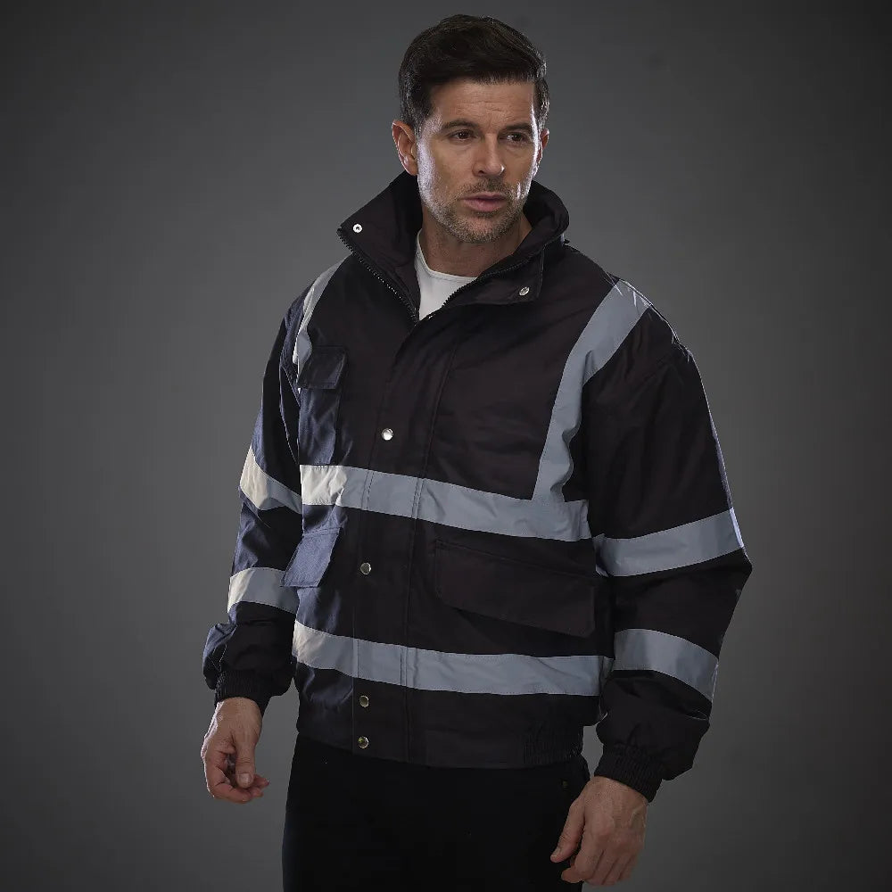 Safety Jackets for Work Men Winter Hi Vis Jacket Work Wear thickened Thermal Waterproof Windproof Reflective Jacket Men